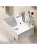 Wall Mount Bathroom Sink 17.7"x 12.2" Floating Vessel Sink Vanity Elegant White Ceramic Porcelain Modern White Rectangle Home 1