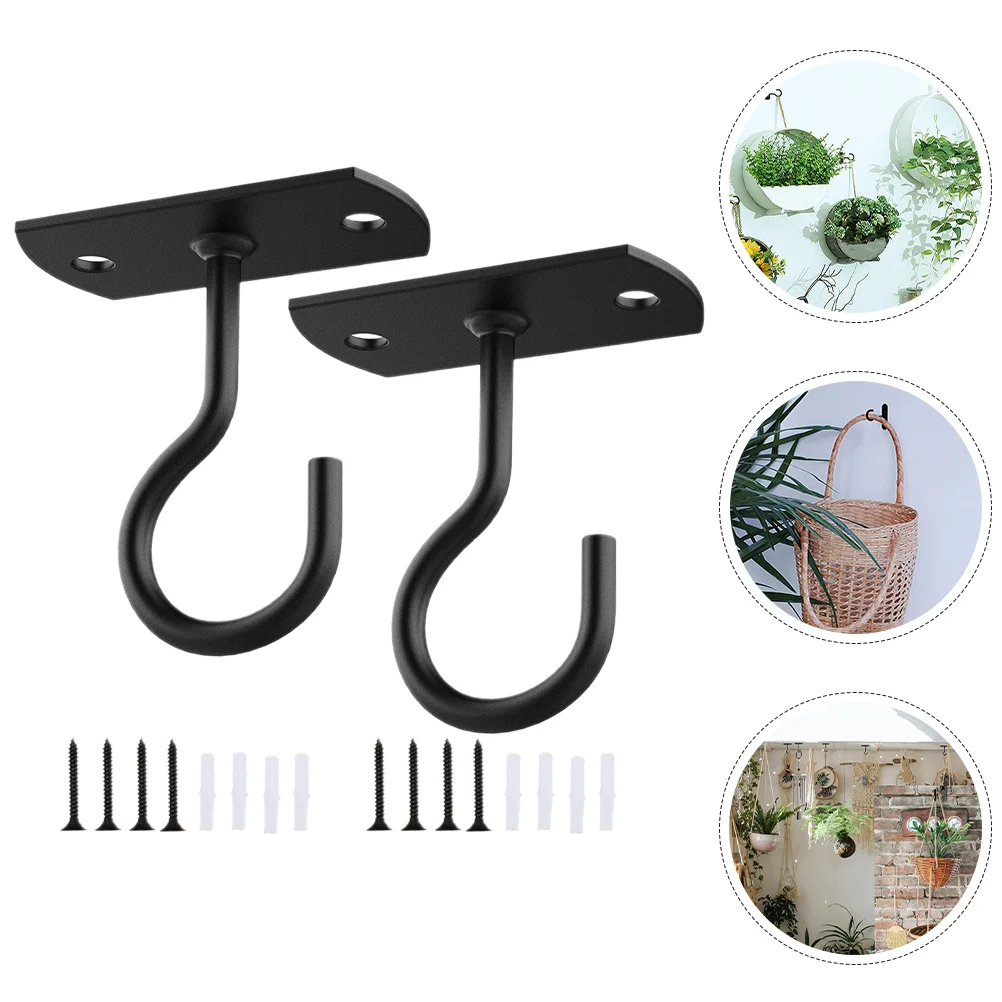 

2 Sets Wall Hook Decor for Living Room Iron Plant Stands Hanger Bracket Hanging Outdoor Bird Feeder