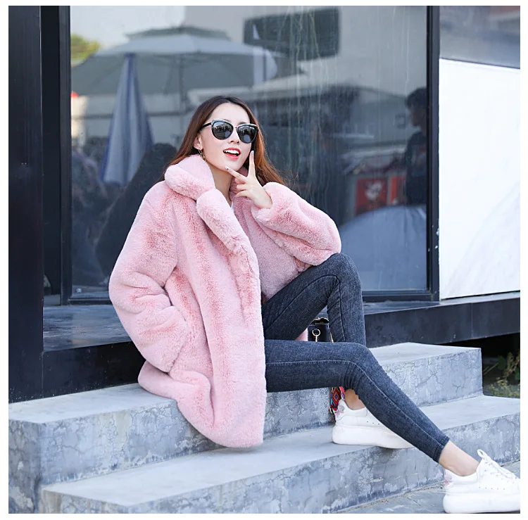

New Fur Coat Women's 2022 Fur Coat Loose Lapel Thick Warm Large Winter Coat Women Coat Women Winter Jacket