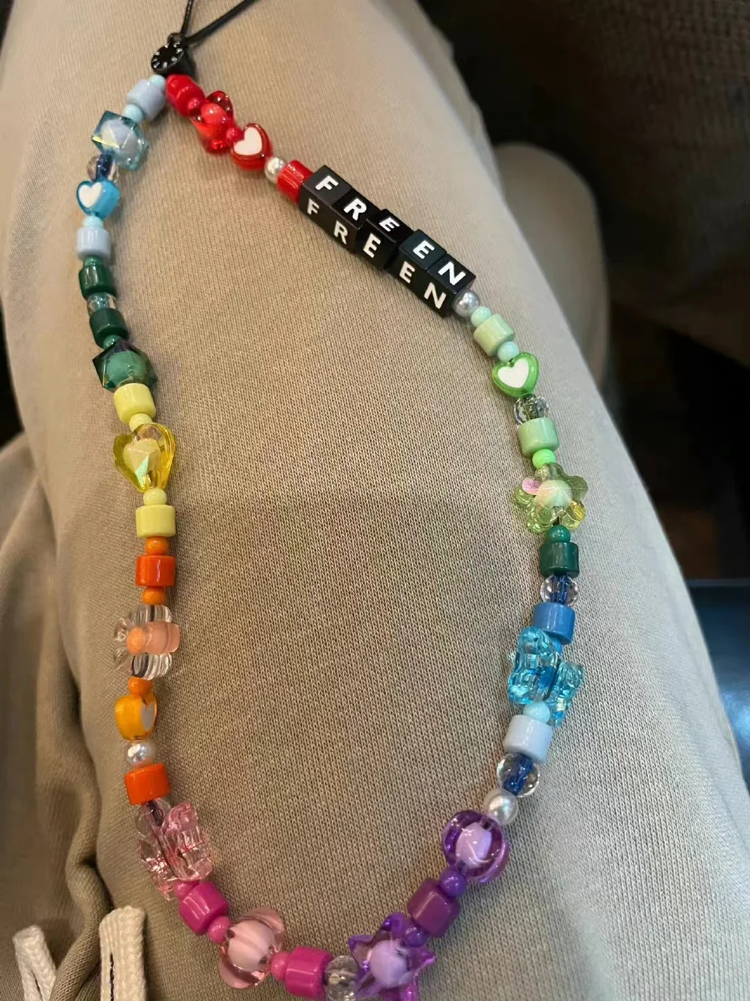 Mobile Phone Chain Pink Theory Female Owner Freenbecky The Same Rainbow Mobile Phone Chain Beading Ins Wind Hanging Rope Pendant To Prevent Loss
