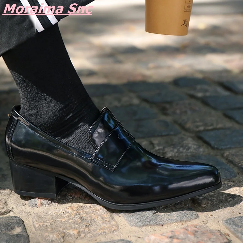 New Retro Black Solid Man Business Pumps Gentleman 2022 Pointed Fashion Comfortable Leather Western Luxury High Quality Shoes