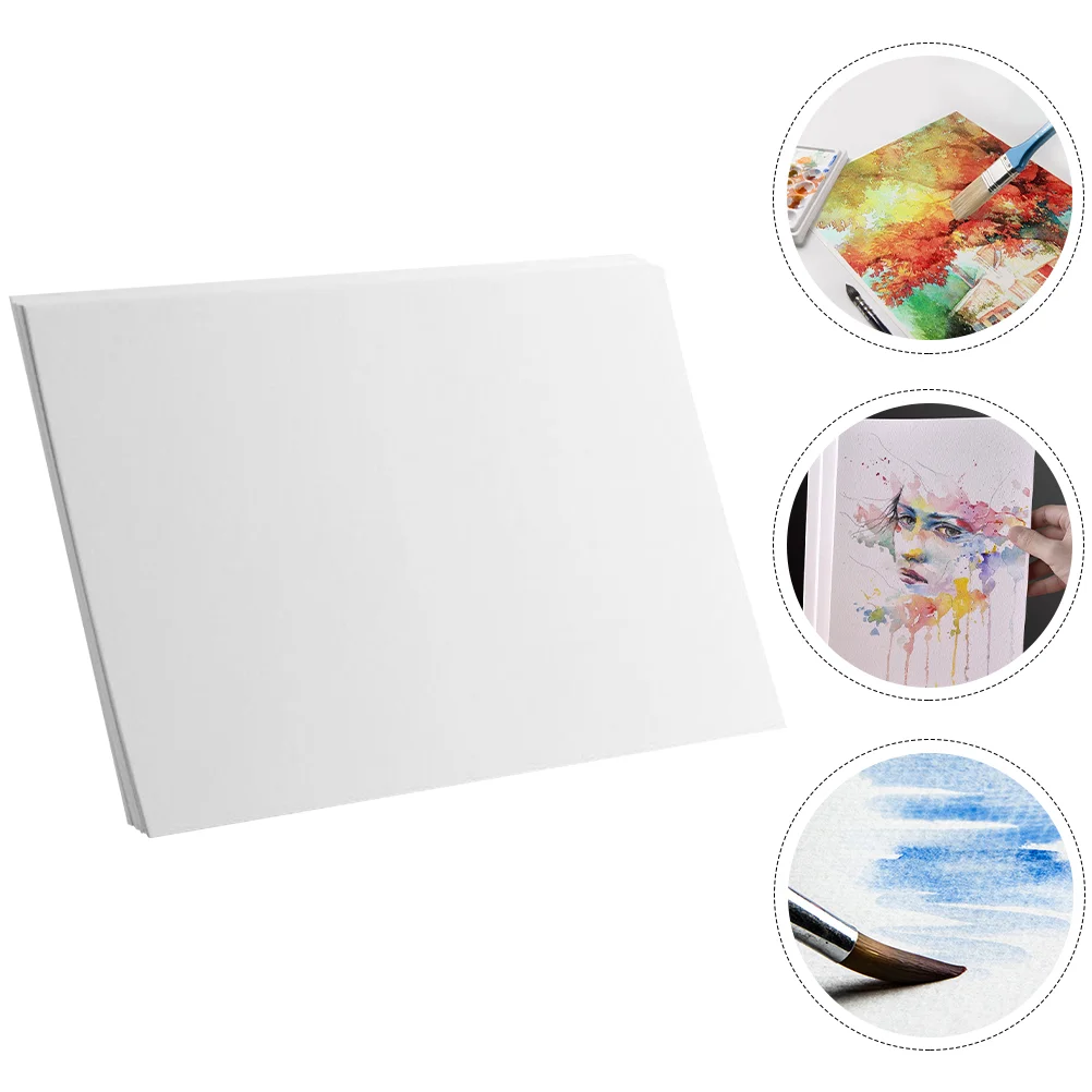 

20 Sheets Drawing Paper Wood Pulp Watercolor Student Sketch Book Blank Painting 50% Cotton Convenient