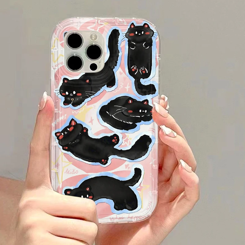 thumbnail image 1 of Funda para teléfono con diseño de gato y perro para iPhone 11, funda transparente a prueba de golpes para iPhone 16, 15, 14, 13, 12 Pro Max, XR, XS, X, 8, 7 Plus, SE, 1 of 5