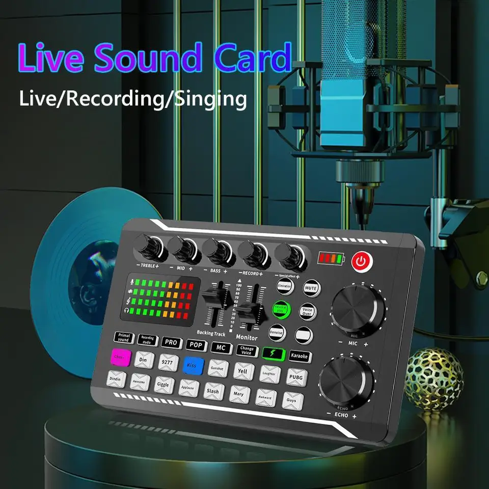 Bluetooth Voice Mixer Sound Card with Microphone