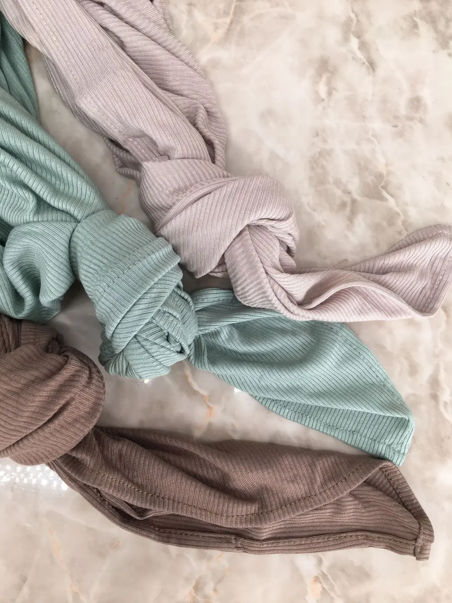 New Bamboo Hijab Scarf  Elastic Breathable Thread Knitted Scarf Women's Solid Color Soft Striped Headscarf Pit Stripes Bandana 5