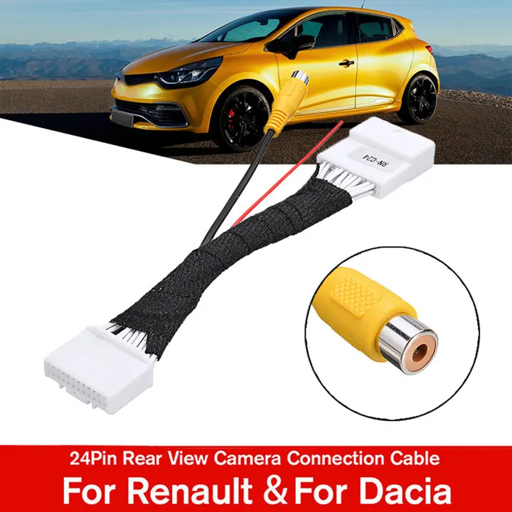 

24 Pin Car Adapter Rear View Camera Connection Cable Fits For Renault For Dacia For Opel For Vauxhall Auto Electronics Parts