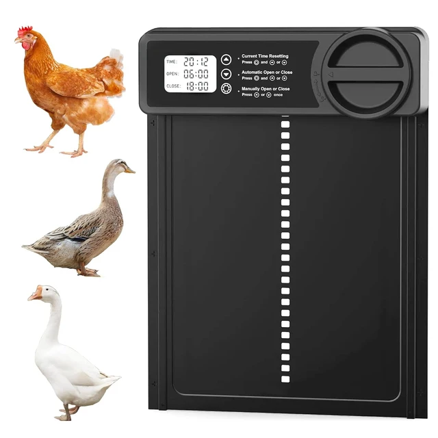 Automatic Chicken Coop Door Intelligent Timer Electric Aluminum Timing Opener Auto Chicken Door Farm Automatic Management Tool 1