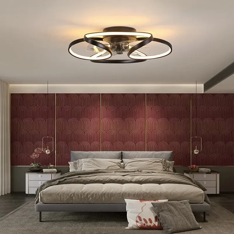 

Nordic Modern Chrome Golden Ceiling Fan Lamp Home Living Room Bedroom Restaurant APP Remote Control Fan Light