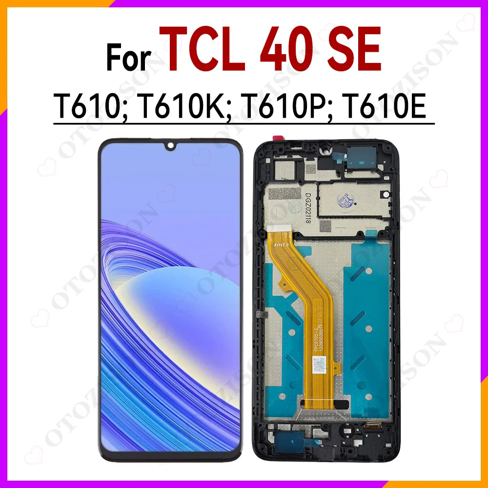 LCD Display Per TCL 40 SE T610 – Schermo Touch Con Cornice, Nero 6.75", Kit Riparazione Con Attrezzi E Vetro Temperato