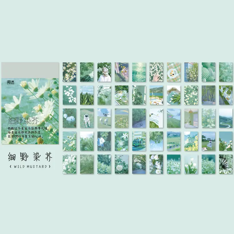50sheets 50 Patterns Washi Paper Ins Stickers Book Aesthetic Scenery Sticker for Scrapbooking Journals Album Diary DIY Paers - Image 16