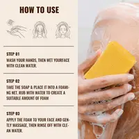 Savon au curcuma pour le visage, anti-acné, éclaircissant, éliminant les boutons, savon artisanal au gingembre, cadeau, 1/2 pièces 5