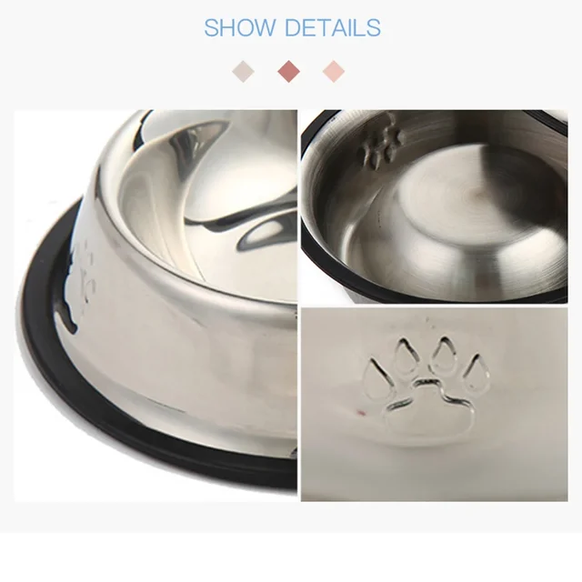 Cat Feeding Stainless Steel Pet Bowl Feed Water Food Bowls Multi-Specification Dog Cat Feeder Pet Supplies Dog Bowl 3