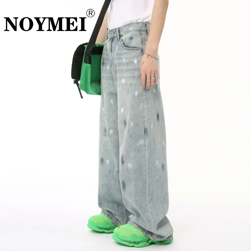 

Джинсы NOYMEI мужские с высокой талией, Модные свободные повседневные штаны контрастных цветов с принтом граффити, WA5437, лето 2024