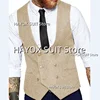 Men's Slim Fit Suit Vest Double Breasted Herringbone Tweed Tank TopSleeveless Jackets Vintage Tooling Tuxedo 6