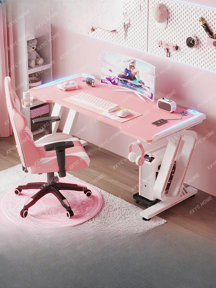 

Розовый стол и стул для киберспорта для девочек