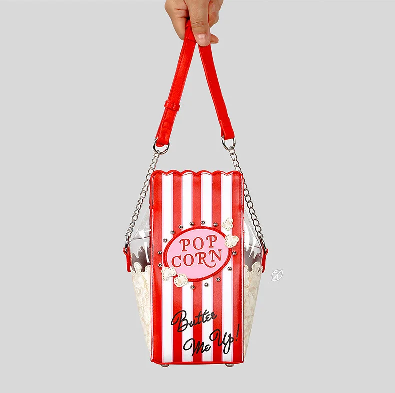 Creative Popcorn Bucket Designer Crossbody Bag for Women Funny Cute Shoulder Bags for Girls Novalty Small Female Phone Purses