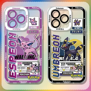 GLACEON EEVEE SYLVEON GLACEON Anime Silicone Phone Case for iPhone 17 16 15 14 Pro Max Air 17E 13 12 11 ProMax Transparent Cover 1