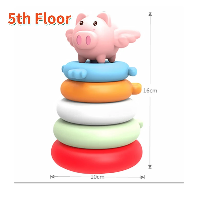 Baby & Toddler Toys discount Children's Stacking Circle Rainbow Circle Stacking Duck Toy Baby Puzzle Early Education Ring with Rich Colors Baby Doll Toys outdoor baby toddler toys	 Baby & Toddler Toys