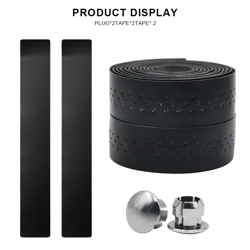 Bike Handlebar Tape MTB Road Bike PU Leather Perforated Breathable Cycling Handle Bar Wrap Straps Fixed Gear