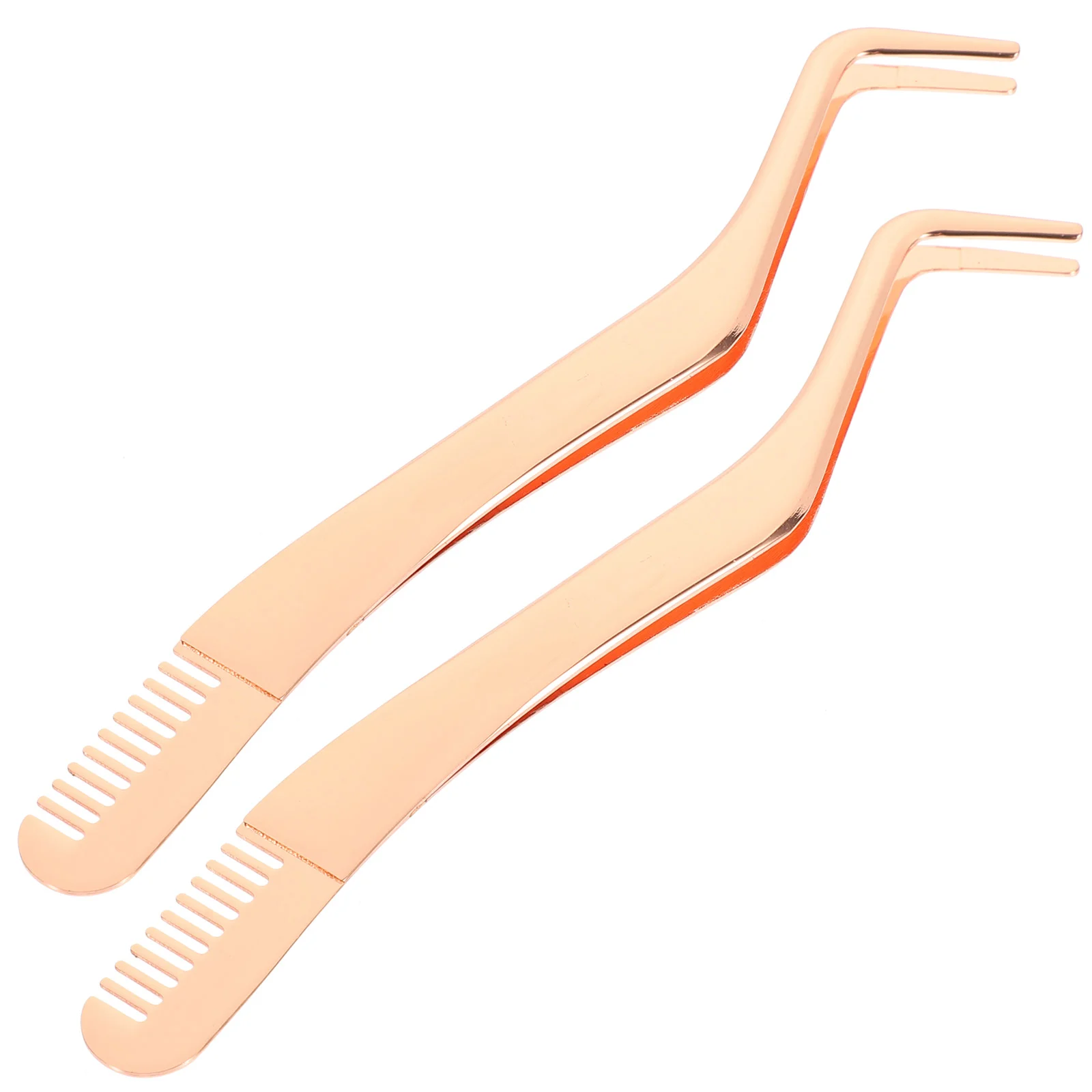 

2 pcs Eyelash Tweezers Comb Lash Tweezers Applicator Tool Stainless Steel Lash Extension Tweezers