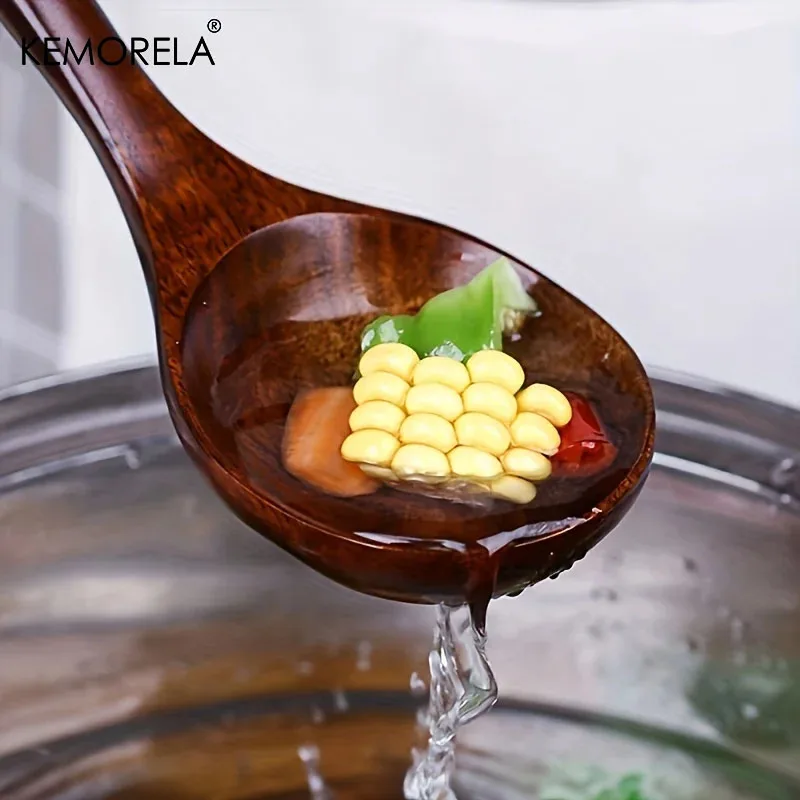 Thai Wooden Spoon Kitchen Non-Stick Food Grade Soup Spoon Rice Cookware Set 7PCS With Heat-Resistant Handles