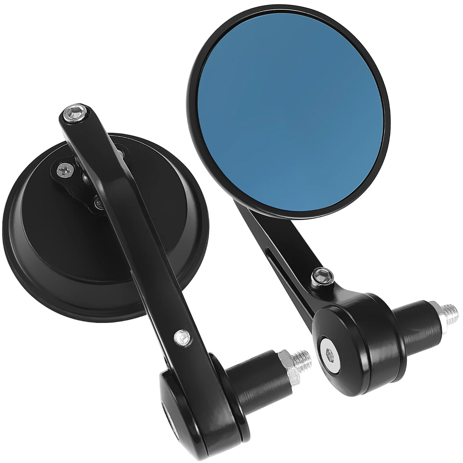 

Round Handle Mirror Blue Motorcycle Reflector Mirrors for Handlebars End Bike Reversing Motorcycles Aluminum Alloy Mount