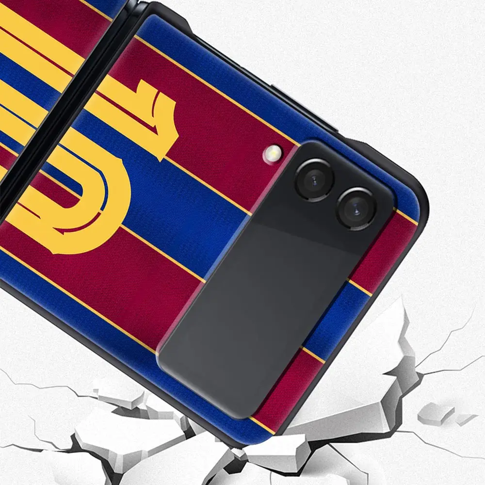 Sleek Black Folding Phone Case with Football Number Design