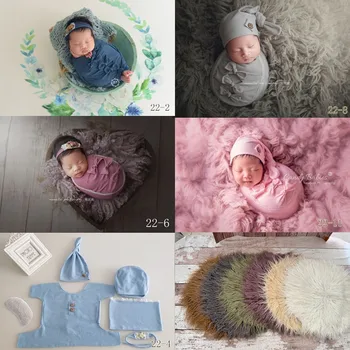 ❤️ Abbigliamento per Fotografia Neonati: Cappello + Fascia + Copertina, Accessori per Servizi Fotografici in Studio, Coperta per Bambini