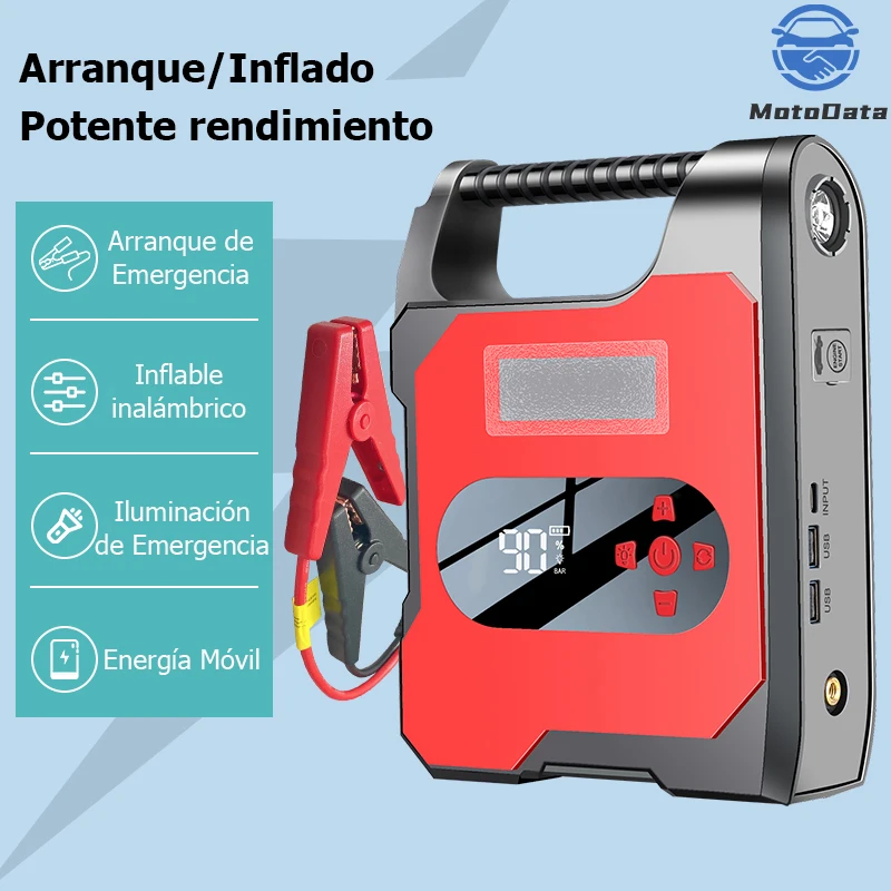 New12VCarEmergencyStartPowerSupplyInflatablePumpAllinOneCar