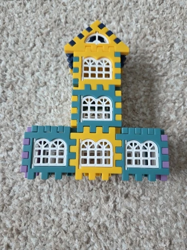 Large scale house building block simulation window design, kindergarten construction, creation photo review