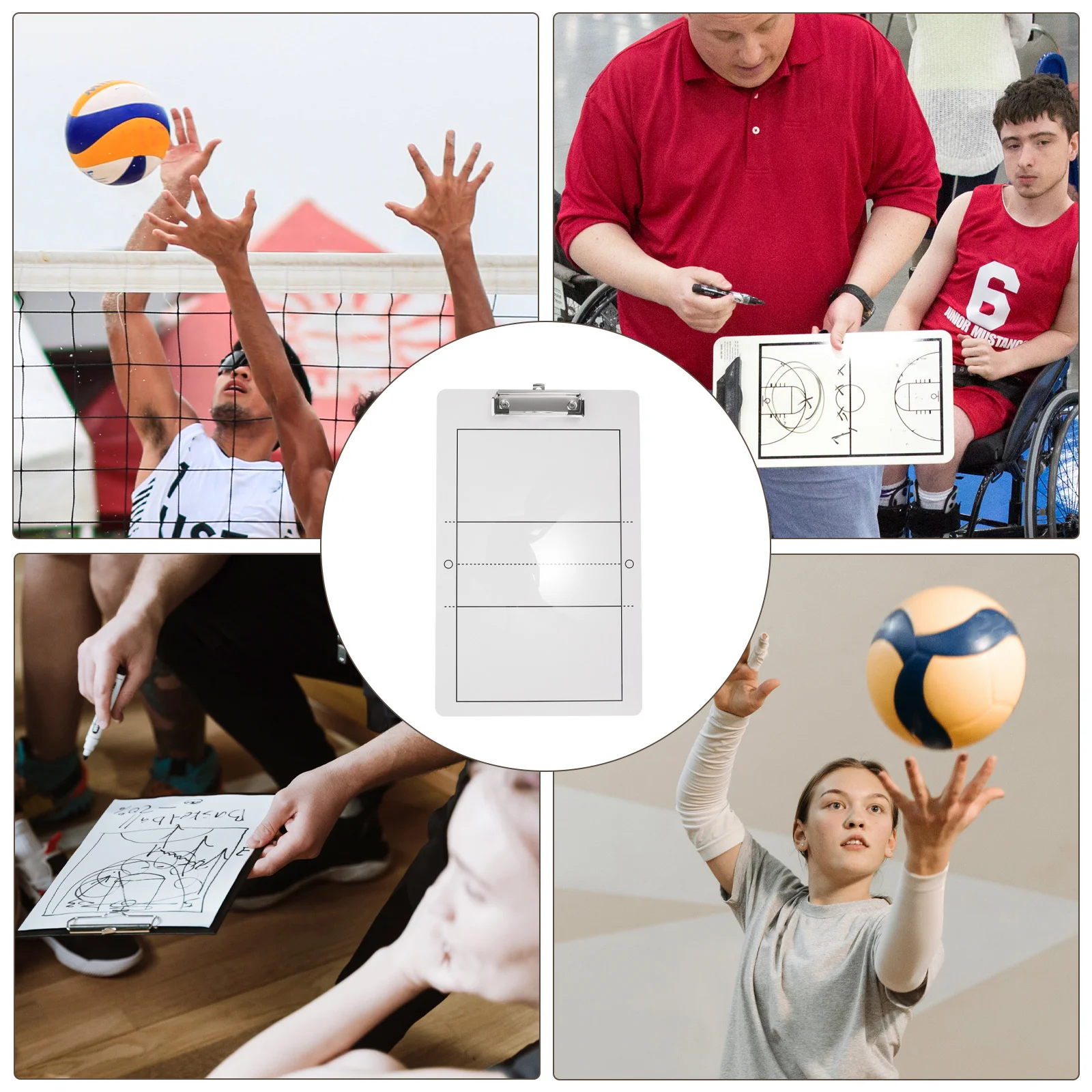 Reusable Volleyball Board Clipboard For Sports Equipment Match Tool Pvc Plastic Material Lightweight Practical