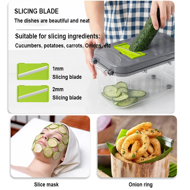 11/15/22 In 1 Multifunctional Vegetable Chopper Dicer Slicer Vegetable  Cutter Onion Garlic Carrot Potato Home Kitchen Gadgets - AliExpress