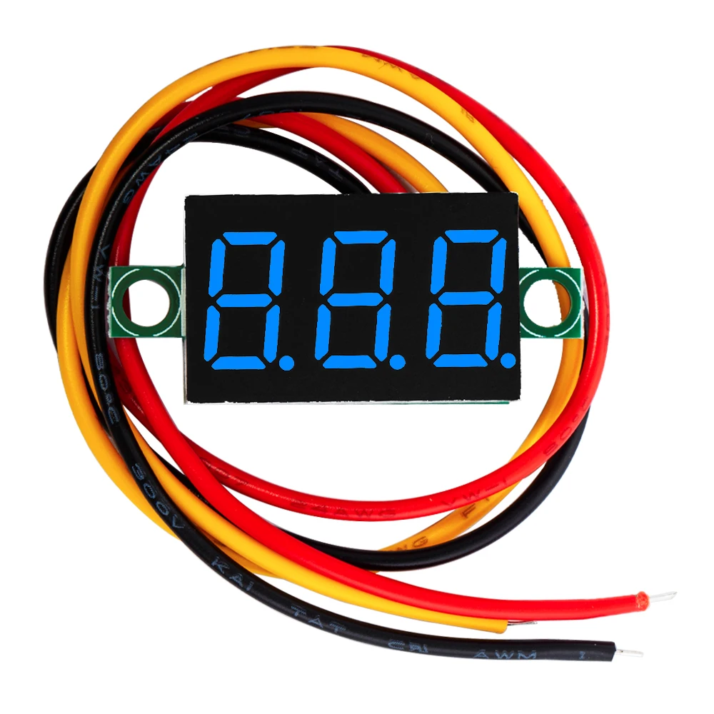 0.36 Inch Digital Voltmeter Red Green Blue DC 0V-100V Three Lines 3 digit Voltage Panel Meter Display led Color 1PCS