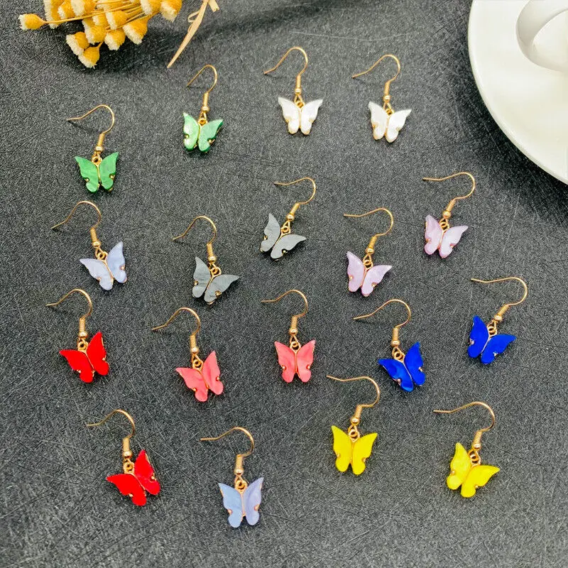 

Butterfly Earrings Acrylic Insect Earrings Women Dangle Drop 20pair Lots Jewelry