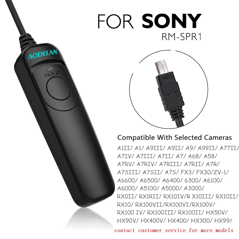 Shutter Release Cable Cord Wired Remote Control Switch Compatible For Sony A6600 A6500 A6400 A6300 A6100 A6000 A7IV A7III A7II A7 A7R V IV A7R III II