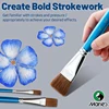 Marie's 3pcs Soft Hair Flat Paint Brush Set for Oil,Acrylic,Gouache,Watercolor,Crafts,Models,Rocks,Canvas for Artists,Hobbies 4