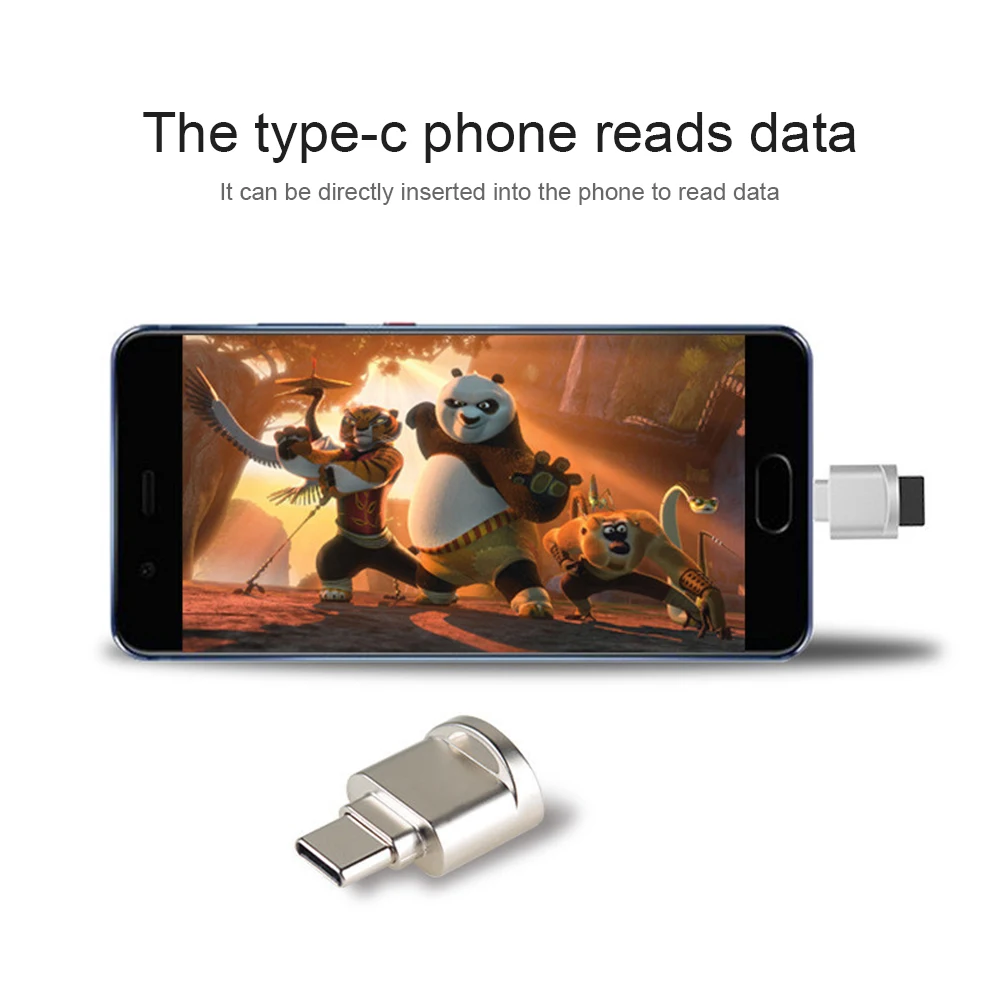 Type C Mini Memory Card Reader OTG Adapter USB Adapter Aluminum Cardreader For Micro SD/TF Microsd Laptop