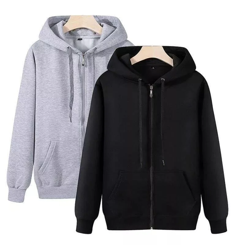 Einfarbig Ohne Druck Zipper Hoodies Herbst Winter Männer Frauen Casual Lose Einfache Bequeme Langarm Jacke Hoodie