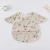 Baby Bibs INS Nordic Style Infant Boy Girl Waterproof Soft PU Bib Meal Protection Feeding Burp Cloth with Pocket Easy Clean 6