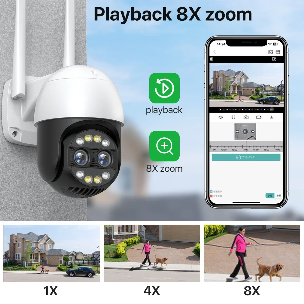    IP ī޶, 8x ̺긮 , 2.8 + 12mm, ڵ , 4MP    , iCsee , 4K PTZ