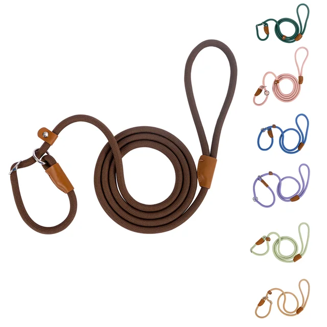 1.5M/2.1M Medium Big Dog Leash Adjustable Slide Fastener Buckle Easy and Convenient Nylon P Type Training Leash for Large Dogs 2