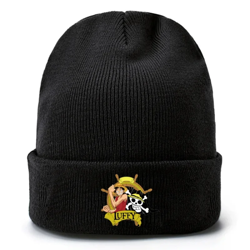 One Piece Luffy Anime Brimless Beanie Hats, Cartoon Hip Hop