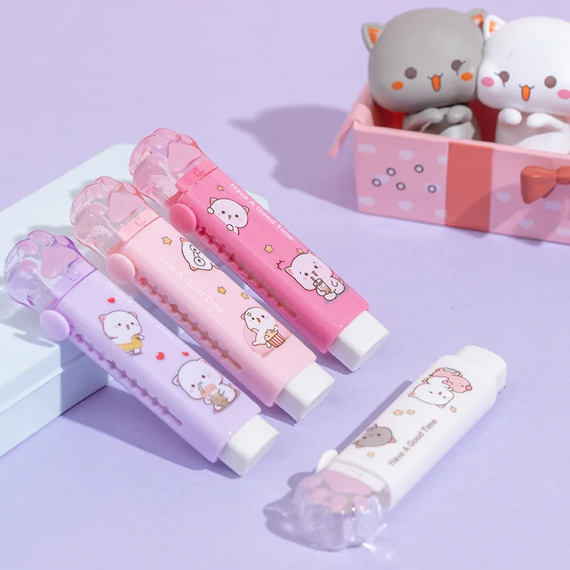 Gomma Kawaii Gomma portatile Pulita senza briciole Gatto Kawaii Cancelleria Materiale scolastico per bambini - immagine 2