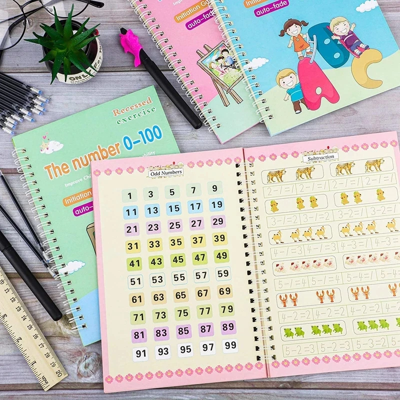 Free Shipping SANK Copybooks Pen Magic Copy Book Free Wiping Children's Kids Writing Sticker Practice Copybook For Calligraphy 6