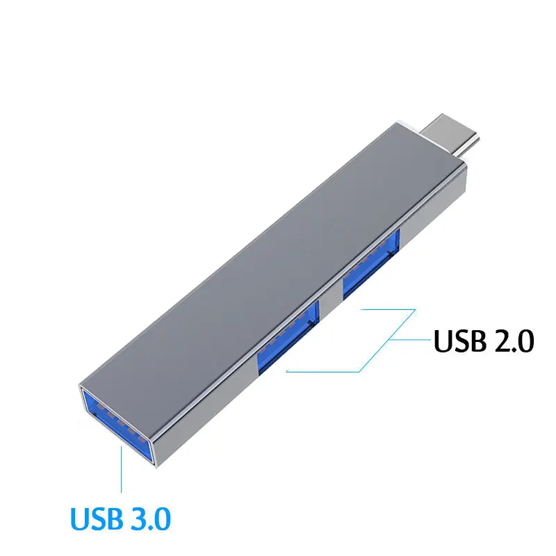 High-Speed USB Hub with Power Adapter - 3-Port Expander