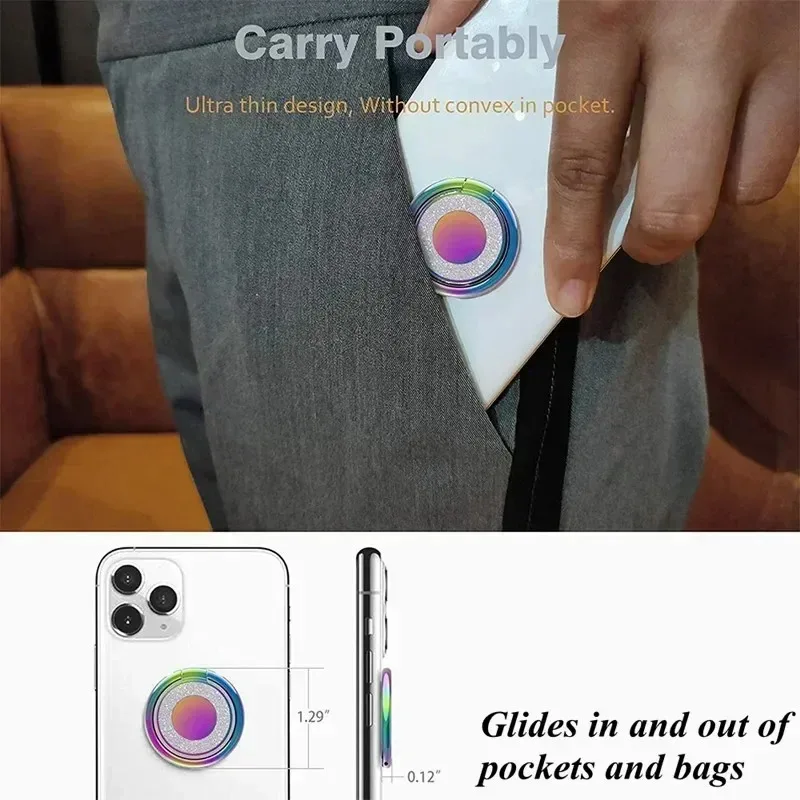 360° Rotatable Metal Phone Ring Holder and Stand - Universal Design