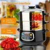 Secura Electric Food Steamer, Vegetable Double Tiered Stackable Baskets with Timer 1200W Fast Heating Stainless Steel 4