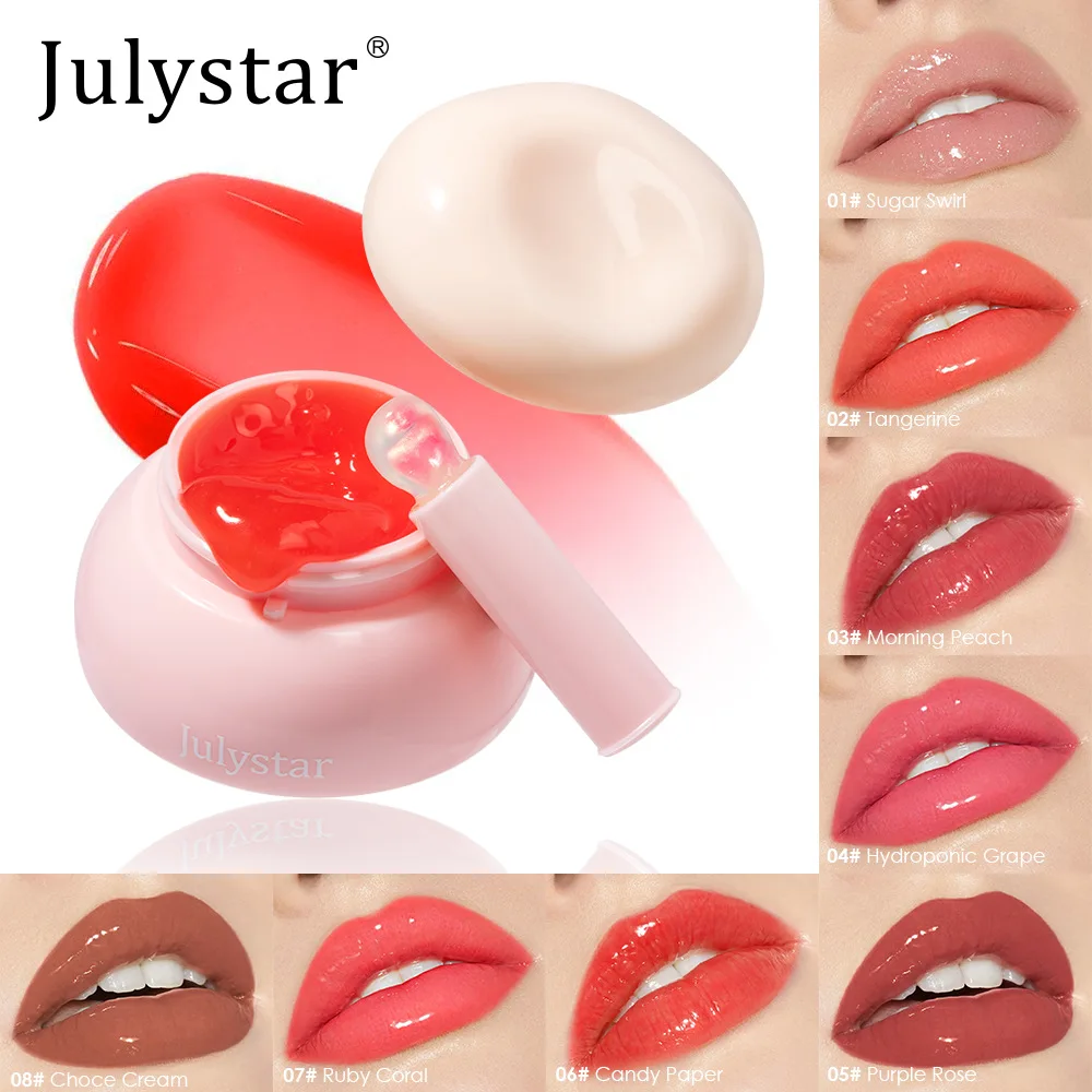 8 kleuren potglans hydraterende spiegelglas Li Glaze Listick hydraterende gel in blik Lis Cheek Blush crème tint_voghion.com