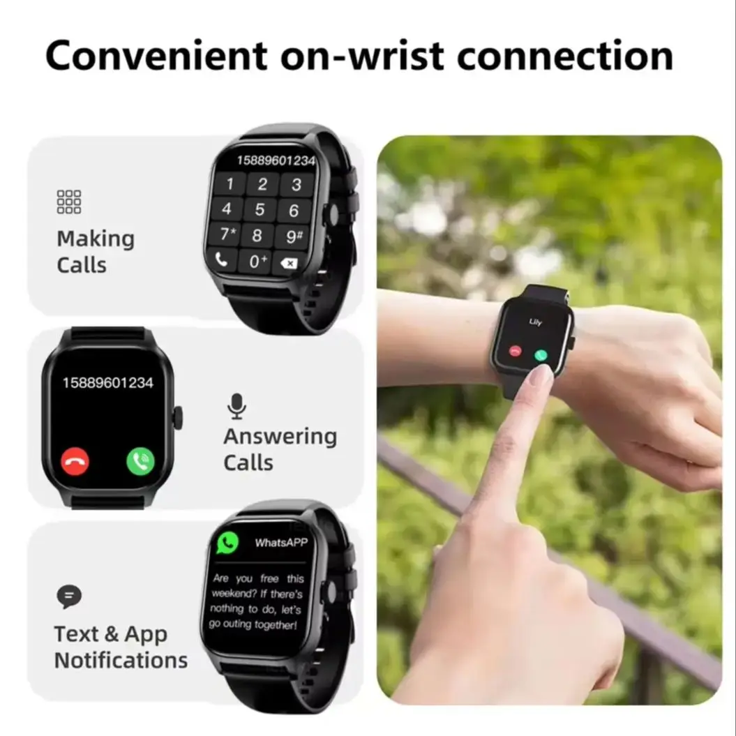 Smart Watches For Man Woman Bluetooth Call Music Fitness Tracker Sport With Waterproof Pedometer Information Alerts