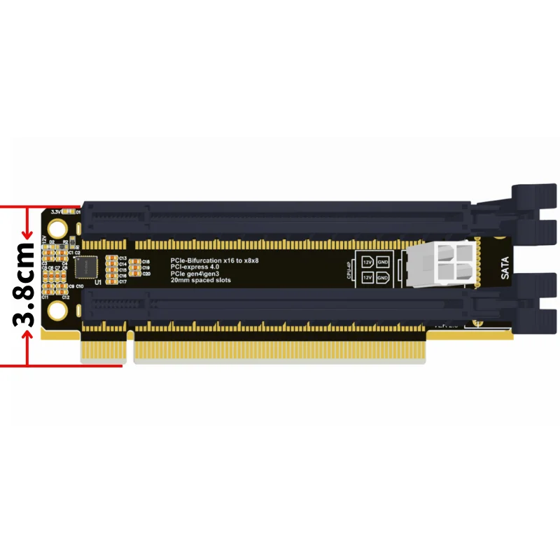 cartão de expansão dividir para espaçadas entalhes cpu sata porta de fonte de alimentação